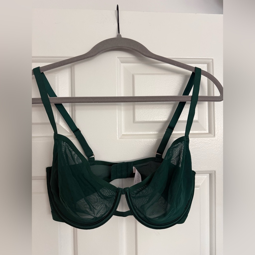 Auden Green mesh unlined Demi bra 34DD